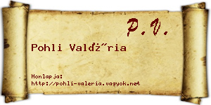 Pohli Valéria névjegykártya